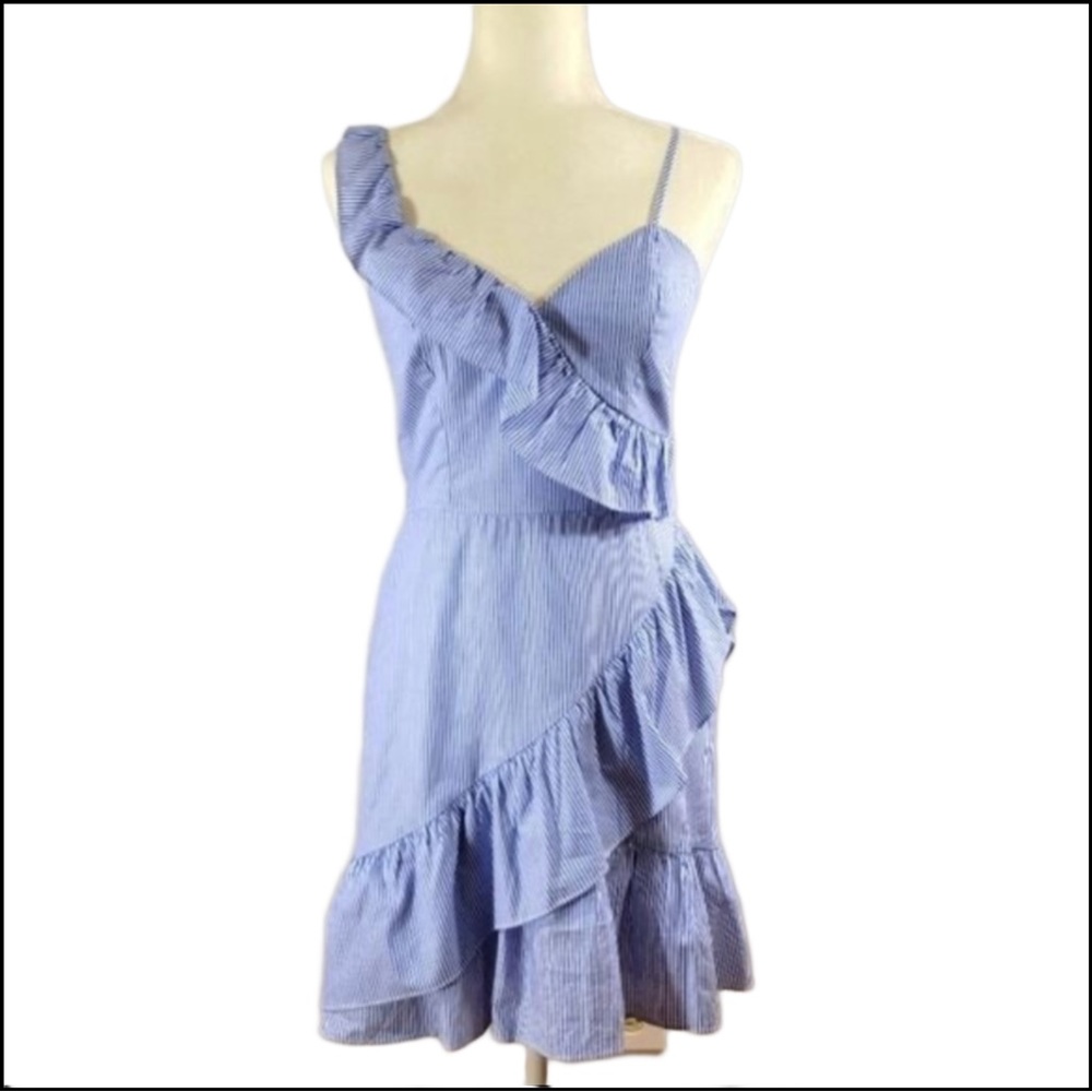 NWT PARKER LOLLIE NAUTICAL RUFFLE STRIPED DRESS S - Picture 2 of 9